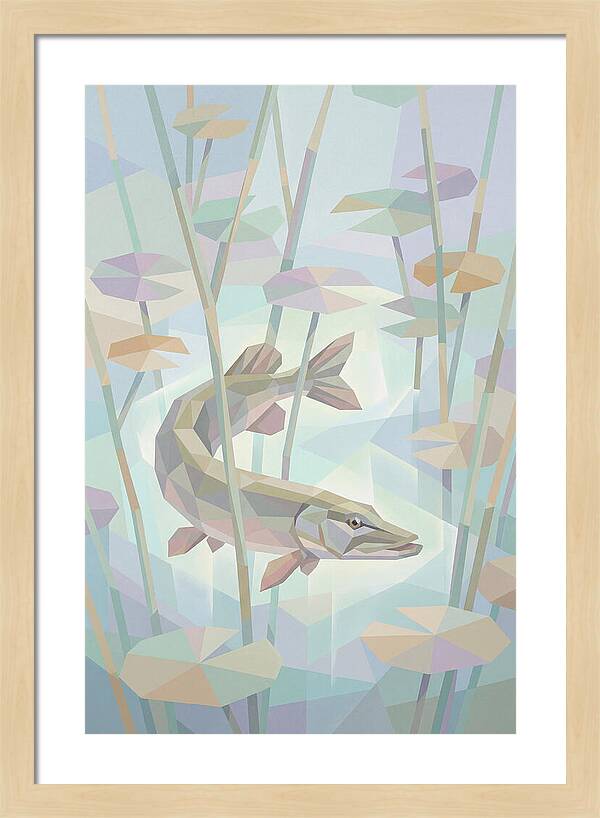 Lurking Pike Among Water Lilies