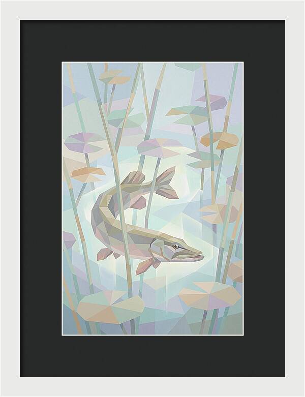 Lurking Pike Among Water Lilies