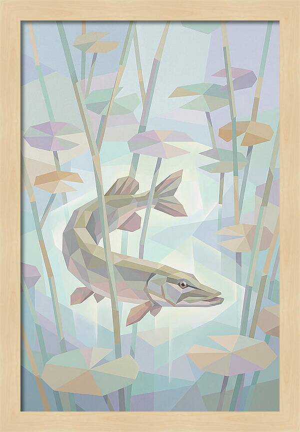 Lurking Pike Among Water Lilies