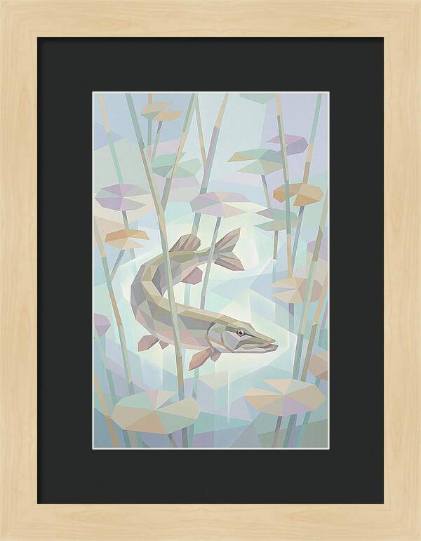 Lurking Pike Among Water Lilies