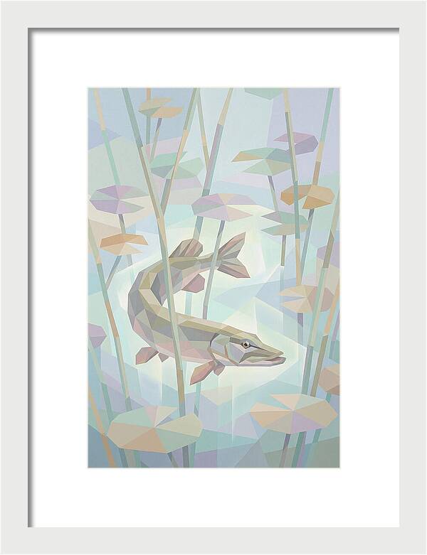Lurking Pike Among Water Lilies
