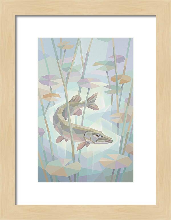Lurking Pike Among Water Lilies