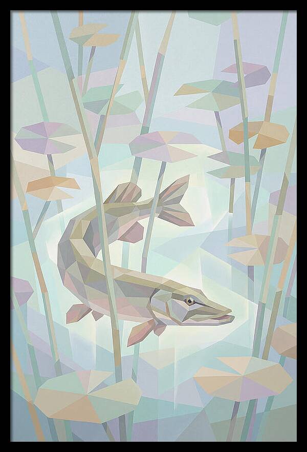 Lurking Pike Among Water Lilies