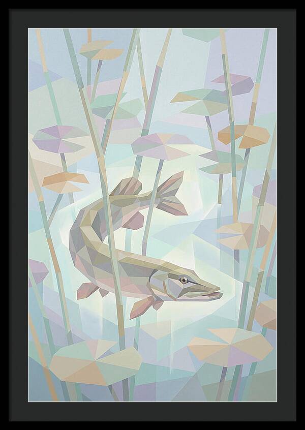 Lurking Pike Among Water Lilies