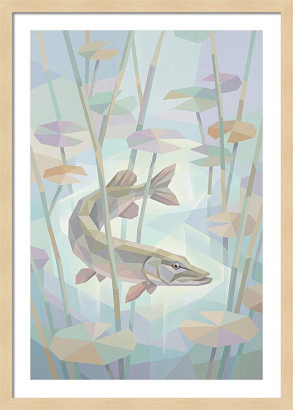 Lurking Pike Among Water Lilies