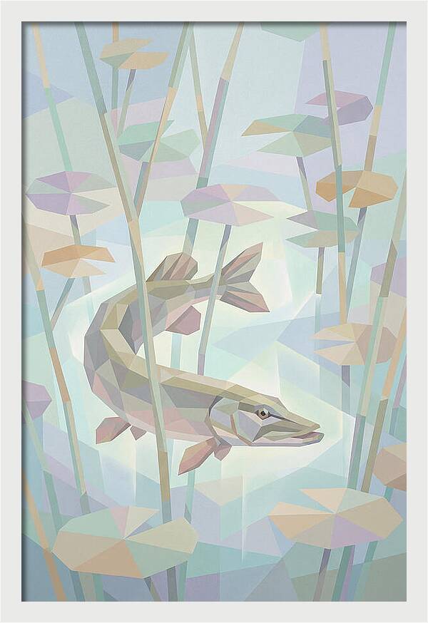 Lurking Pike Among Water Lilies