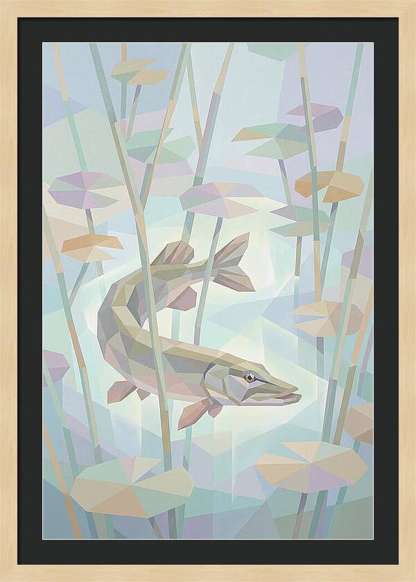 Lurking Pike Among Water Lilies