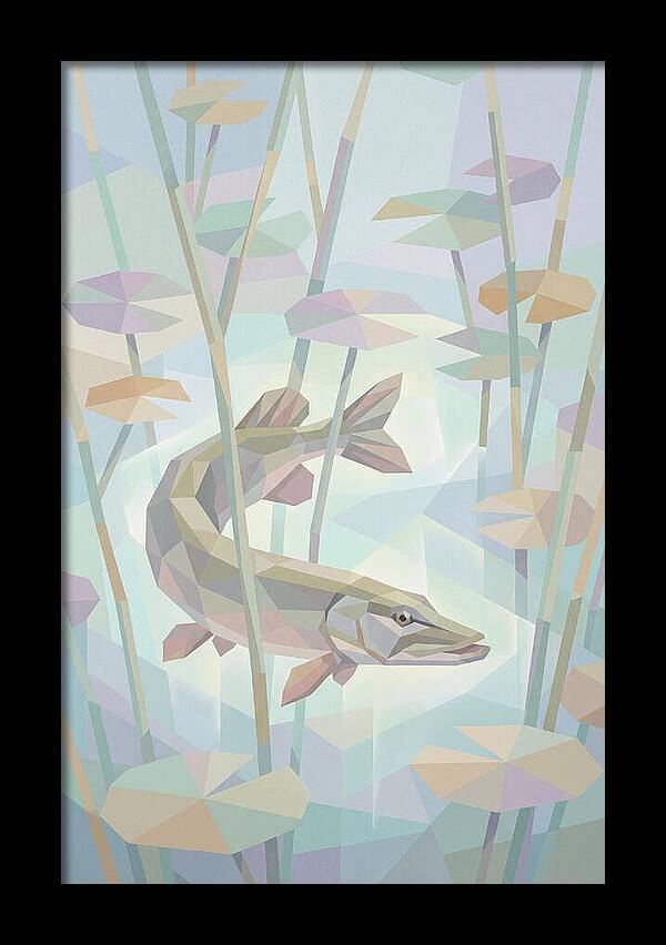 Lurking Pike Among Water Lilies