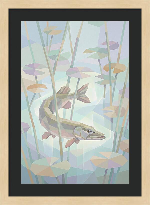 Lurking Pike Among Water Lilies
