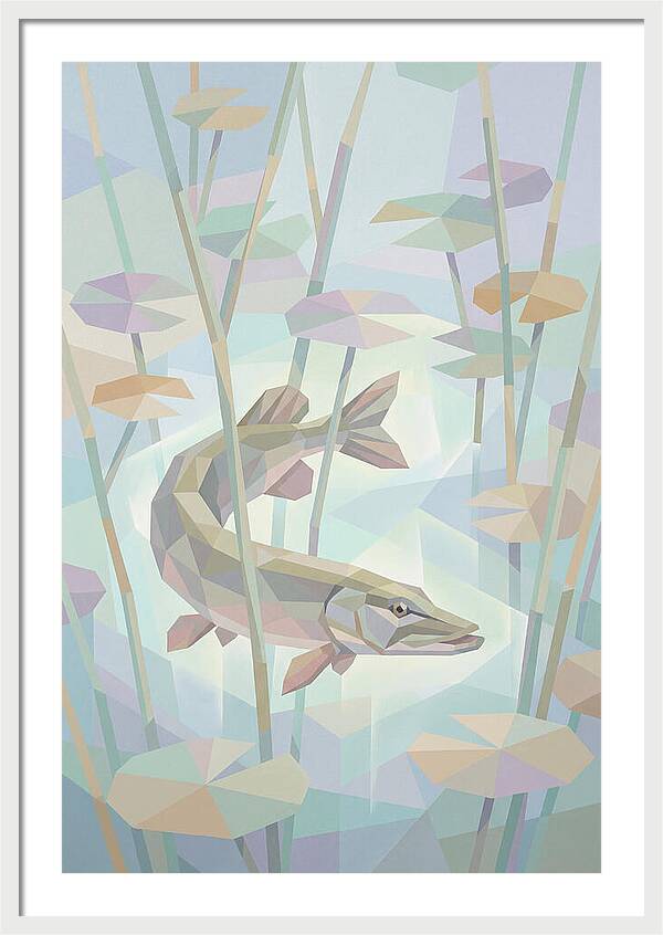 Lurking Pike Among Water Lilies