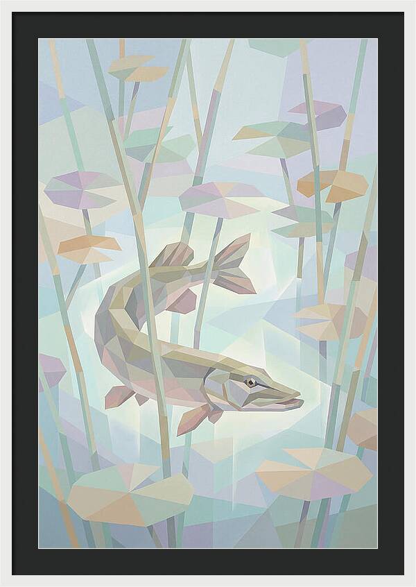 Lurking Pike Among Water Lilies