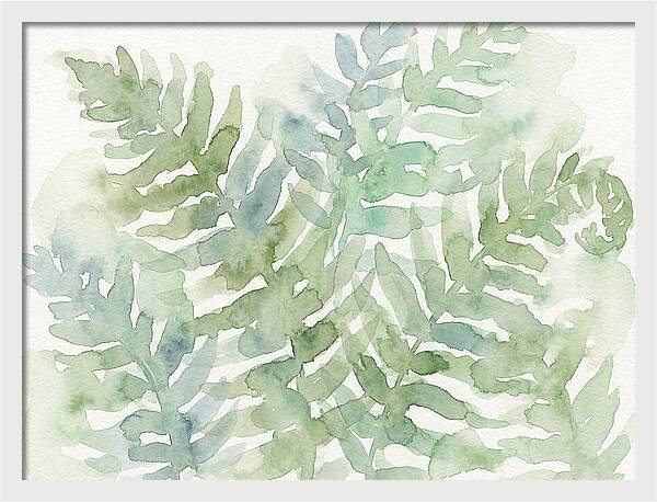 Lush Green Ferns Watercolor