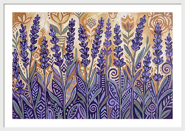 Lush Lavender Fields Under Blue Skies