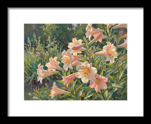 Lush Pink Lilies In Bloom