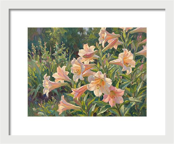 Lush Pink Lilies In Bloom