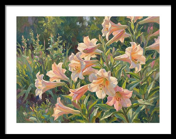 Lush Pink Lilies In Bloom