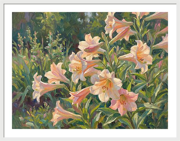 Lush Pink Lilies In Bloom