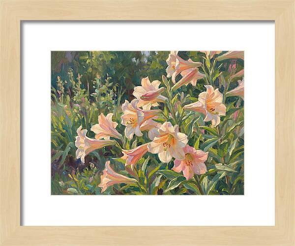 Lush Pink Lilies In Bloom