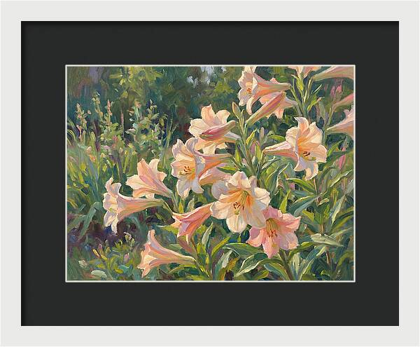 Lush Pink Lilies In Bloom