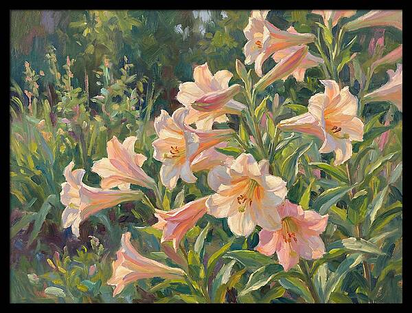 Lush Pink Lilies In Bloom