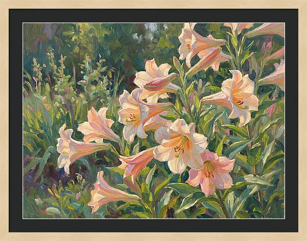 Lush Pink Lilies In Bloom
