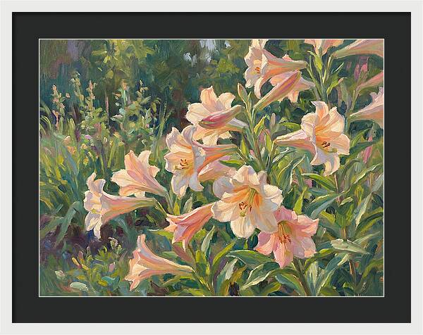 Lush Pink Lilies In Bloom