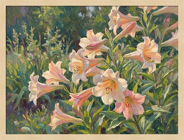 Lush Pink Lilies In Bloom