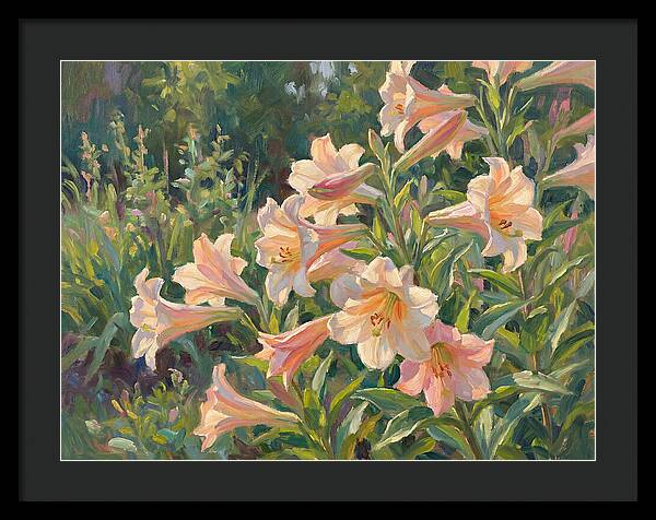 Lush Pink Lilies In Bloom