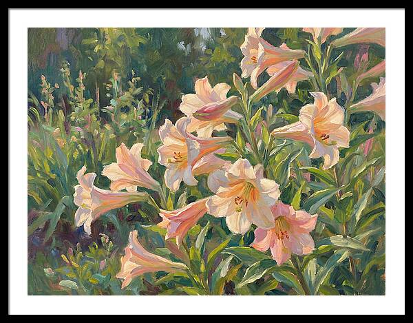 Lush Pink Lilies In Bloom
