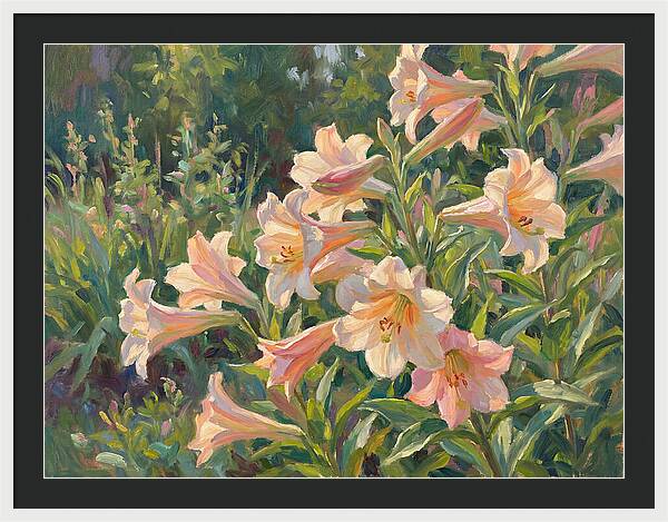 Lush Pink Lilies In Bloom