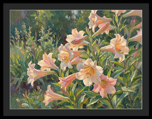 Lush Pink Lilies In Bloom