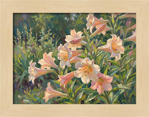 Lush Pink Lilies In Bloom