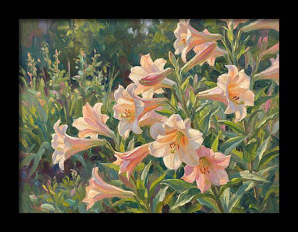Lush Pink Lilies In Bloom
