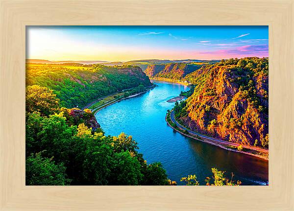 Lush Rhine Valley At Sunset