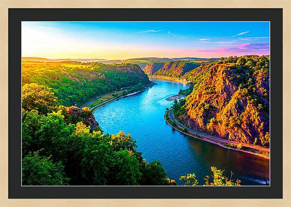 Lush Rhine Valley At Sunset