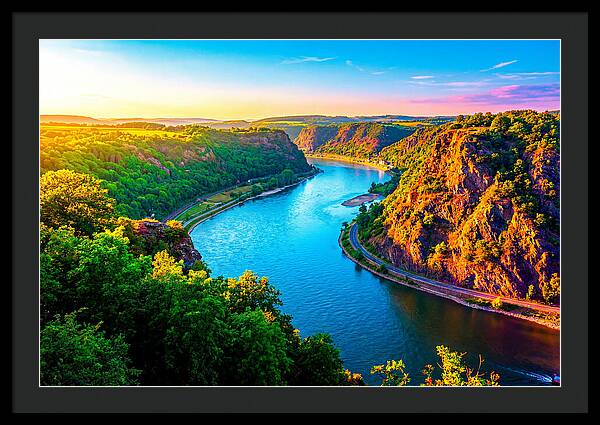 Lush Rhine Valley At Sunset