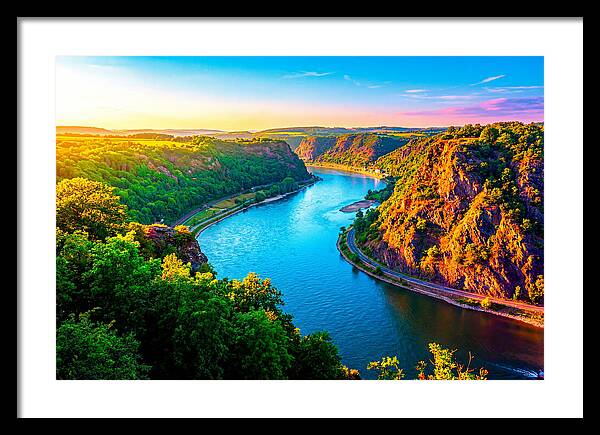 Lush Rhine Valley At Sunset