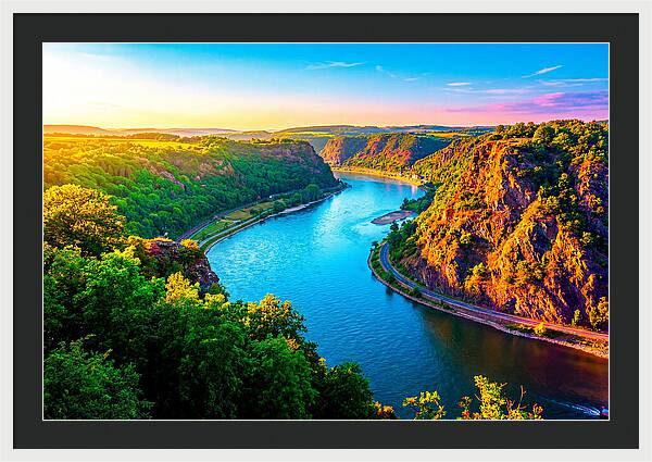 Lush Rhine Valley At Sunset