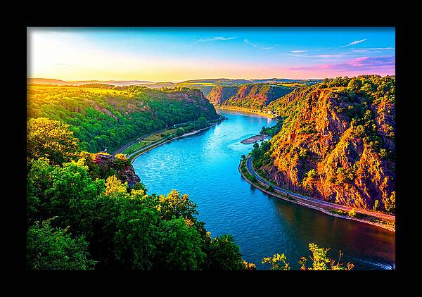 Lush Rhine Valley At Sunset