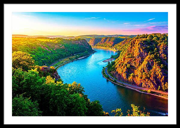 Lush Rhine Valley At Sunset