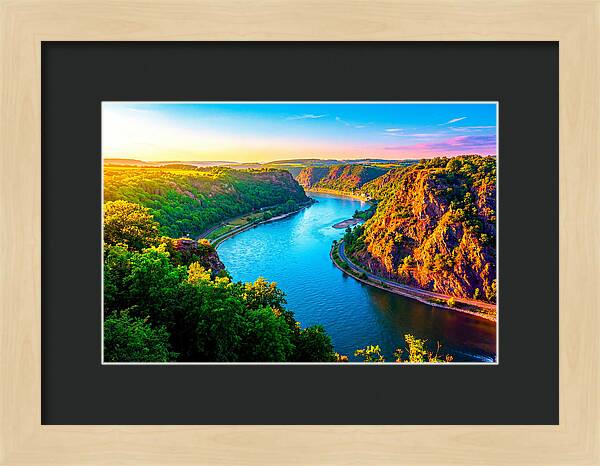 Lush Rhine Valley At Sunset