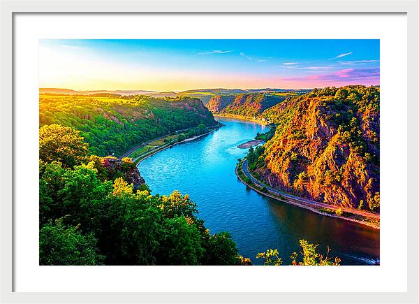 Lush Rhine Valley At Sunset
