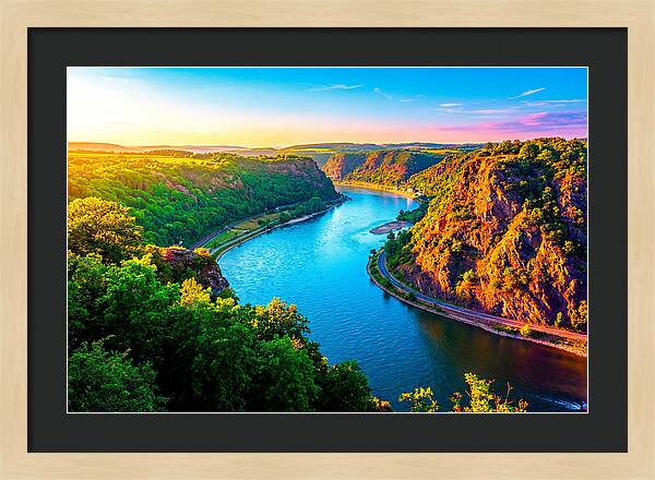 Lush Rhine Valley At Sunset