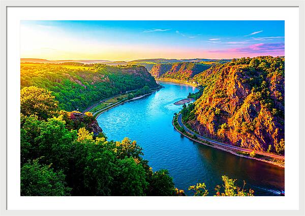 Lush Rhine Valley At Sunset