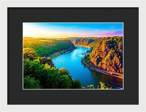 Lush Rhine Valley At Sunset