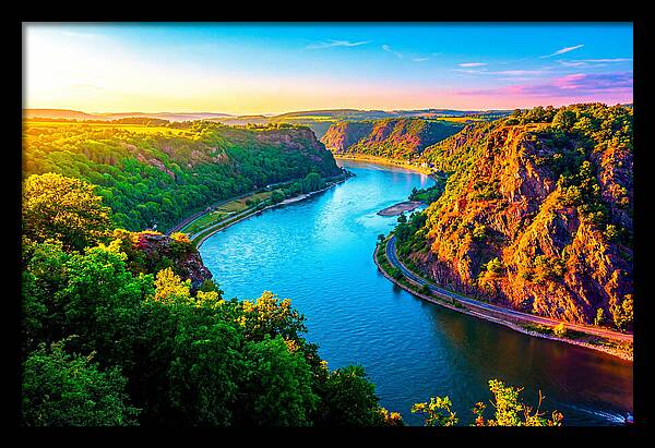 Lush Rhine Valley At Sunset