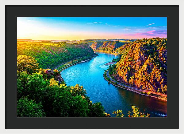 Lush Rhine Valley At Sunset