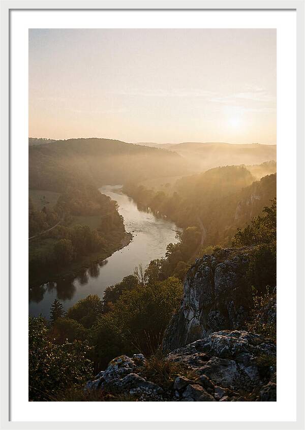Lush River Valley At Dawn