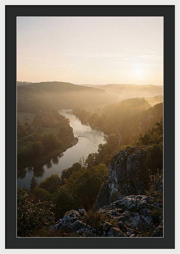 Lush River Valley At Dawn