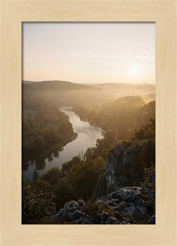 Lush River Valley At Dawn